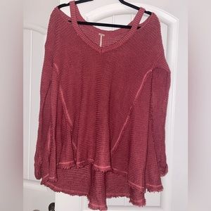 Free people XS burgundy tunic sweater